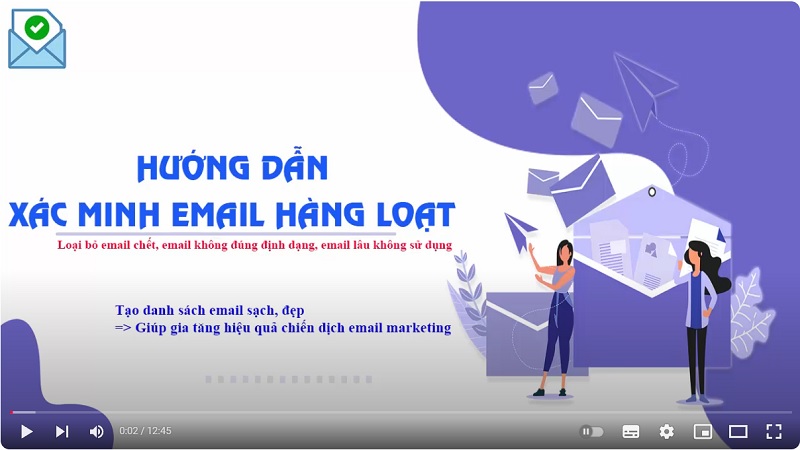 Xác minh và lọc email sống từ danh sách email ban đầu