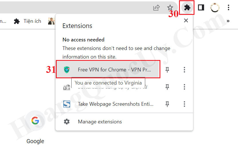 Mở cửa sổ VPN