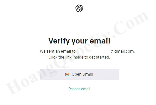 OpenAi gửi mail xác thực cho bạn