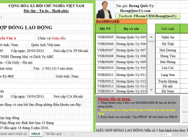 Tạo hợp đồng lao động tự động bằng Excel